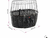 Fietsmand hond - voor bagagedrager - 46,5x37,5x40,5 cm - zwart