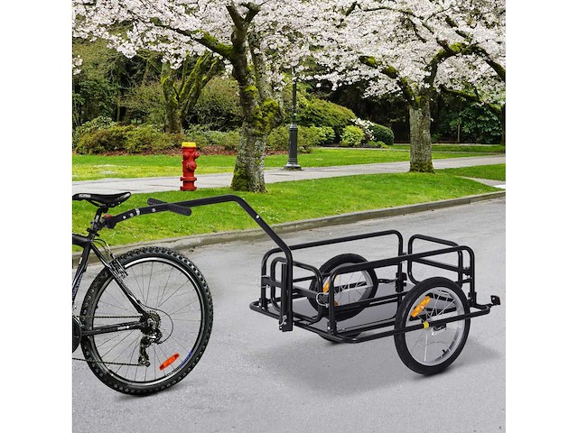 Fietstrailer, fietstransporttrailer, 70 l, 155l x 71,5l x 77h cm - afbeelding 1 van  4