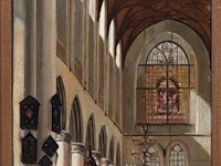 Figures in a church interior, oil on panel 38.5 x 20 cm. (15.16 x 7.87 in.), frame: 47 x 29 cm. (18 1/2 x 11.41 in.)