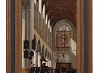 Figures in a church interior, oil on panel 38.5 x 20 cm. (15.16 x 7.87 in.), frame: 47 x 29 cm. (18 1/2 x 11.41 in.) - afbeelding 2 van  5
