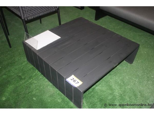 Fiji loungset frame + salontafel alu zwart mat | fiji kussenset voor lounge - sunbrella charcoal chiné - afbeelding 1 van  1