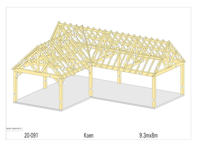 Fijnspar bijgebouw l vorm 8x9,30 - spiegelbeeld - afbeelding 2 van  8