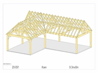 Fijnspar bijgebouw l vorm 8x9,30 - spiegelbeeld - afbeelding 2 van  8