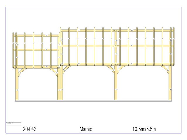Fijnspar carport 5,50 x 10,50 m - afbeelding 2 van  19