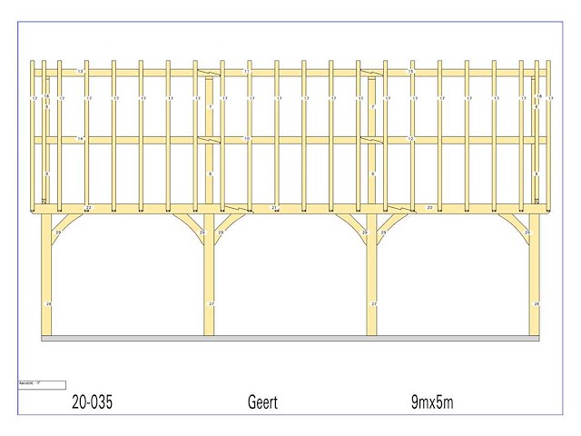 Fijnspar carport 5x9m - afbeelding 15 van  17
