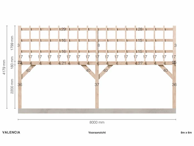 Fijnspar carport 6x8 - afbeelding 5 van  10