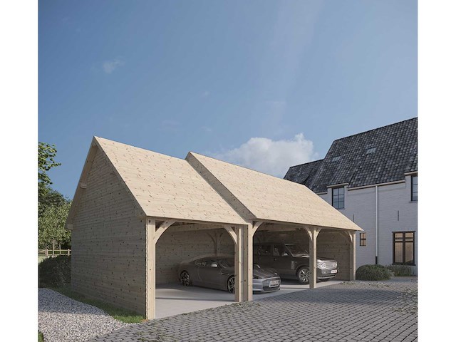 Fijnspar carport met dak en wandbekleding - afbeelding 1 van  26