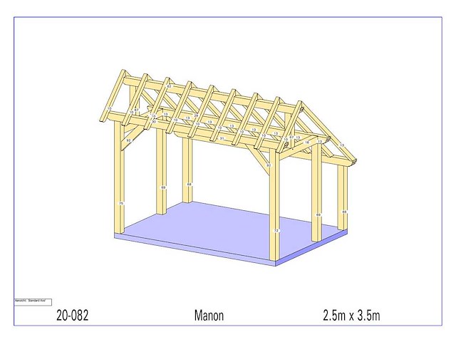 Fijnspar kap-schuur/poolhouse 3,50 x 2,50 - afbeelding 8 van  13