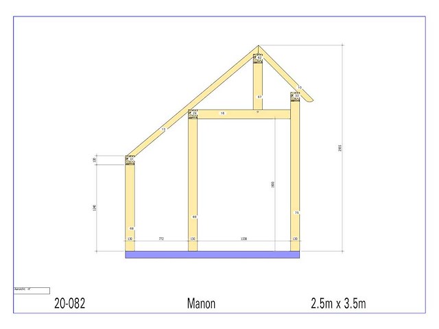 Fijnspar kap-schuur/poolhouse 3,50 x 2,50 - afbeelding 9 van  13