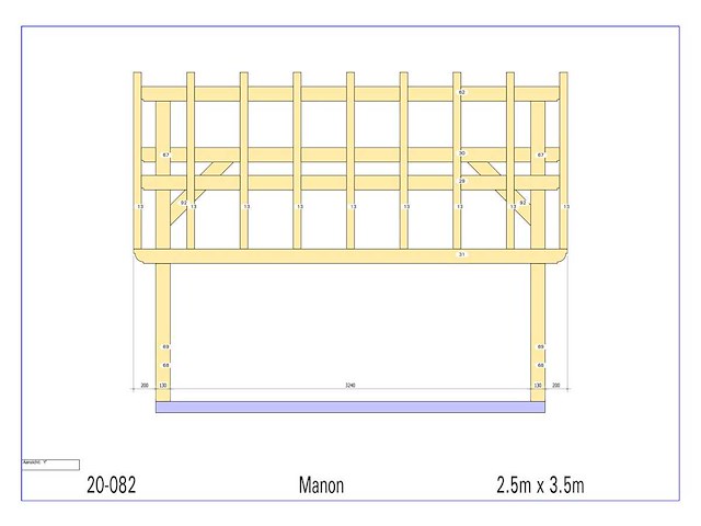 Fijnspar kap-schuur/poolhouse 3,50 x 2,50 - afbeelding 10 van  13
