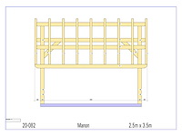 Fijnspar kap-schuur/poolhouse 3,50 x 2,50 - afbeelding 10 van  13