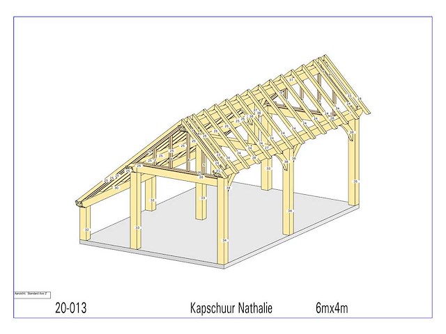 Fijnspar kapschuur/poolhouse met wand en dakbekleding - afbeelding 21 van  22