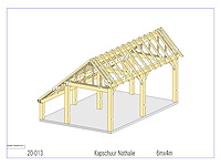 Fijnspar kapschuur/poolhouse met wand en dakbekleding - afbeelding 21 van  22