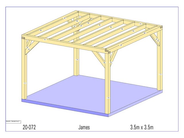 Fijnspar paviljoen 3,50x3,50 - afbeelding 1 van  10