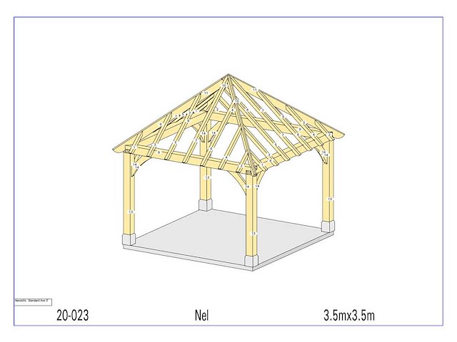Fijnspar paviljoen 3,50x3,50 - afbeelding 6 van  14