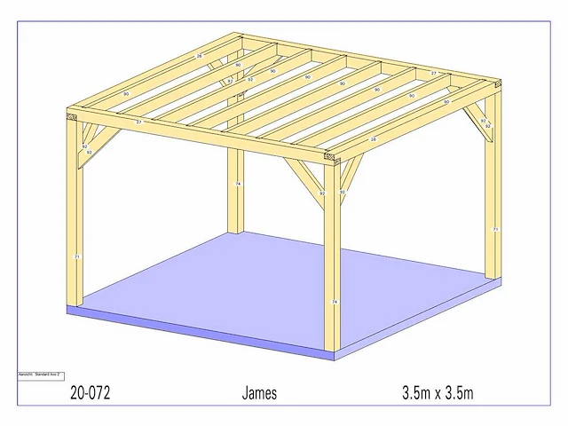 Fijnspar paviljoen 3,50x3,50 - afbeelding 1 van  10