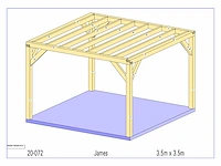 Fijnspar paviljoen 3,50x3,50 - afbeelding 1 van  10