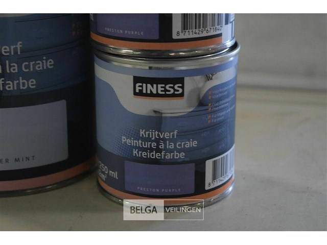 Finess krijtverf 2x250ml preston purple,1x1l leicester mint - afbeelding 3 van  3