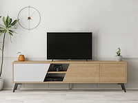 Fiona tv tv-meubel | 100% melamine | eiken, wit - afbeelding 1 van  6