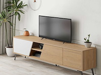 Fiona tv tv-meubel | 100% melamine | eiken, wit - afbeelding 2 van  6