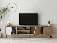 Fiona tv tv-meubel | 100% melamine | eiken, wit - afbeelding 3 van  6