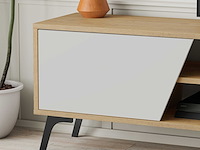 Fiona tv tv-meubel | 100% melamine | eiken, wit - afbeelding 4 van  6