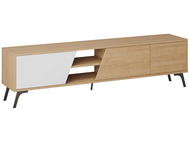 Fiona tv tv-meubel | 100% melamine | eiken, wit - afbeelding 5 van  6