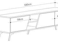 Fiona tv tv-meubel | 100% melamine | eiken, wit - afbeelding 6 van  6
