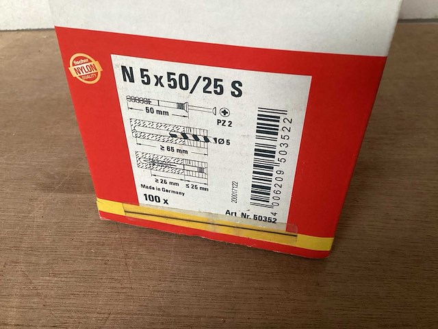 Fischer 50352 slagplug 5 x 50 doos 100 stuks (11x) - afbeelding 2 van  3