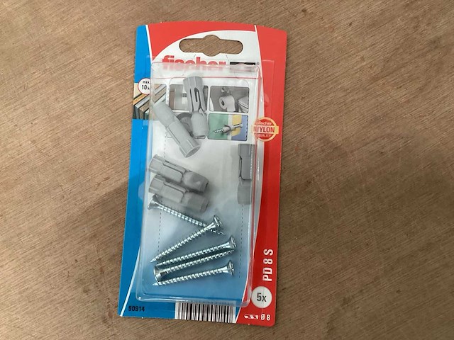 Fischer 90914 hollewandplug pd8 met schroef, 5 stuks (175x) - afbeelding 1 van  4