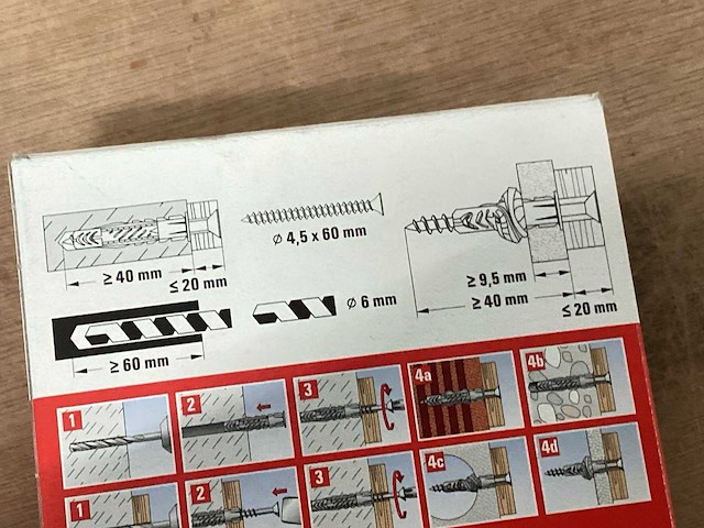 Fischer ux 6 x 35 plug met schroef, doos 25 stuks (31x) - afbeelding 4 van  5