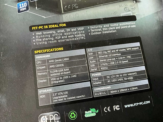 Fit-pc, laadstation en 2x hoftronic ledlamp - afbeelding 7 van  7