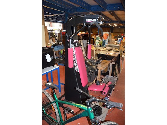 Fitness toestel kettler met gewichten en 2 halter stangen - afbeelding 2 van  9