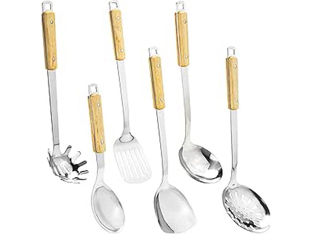 Fjnatinh wok spatel en lepel gereedschapsset - afbeelding 1 van  3