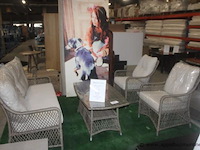 Fläder loungeset inclusief kussens en salontafel in wicker - afbeelding 1 van  4