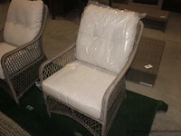 Fläder loungeset inclusief kussens en salontafel in wicker - afbeelding 2 van  4