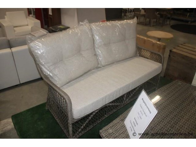 Fläder loungeset inclusief kussens en salontafel in wicker - afbeelding 3 van  4