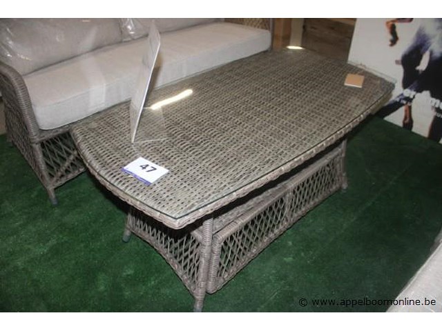 Fläder loungeset inclusief kussens en salontafel in wicker - afbeelding 4 van  4