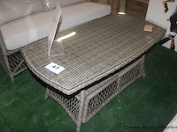 Fläder loungeset inclusief kussens en salontafel in wicker - afbeelding 4 van  4