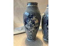 Flamand bleu blauw-witte faience vaas (2x) - afbeelding 6 van  11