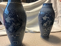 Flamand bleu blauw-witte faience vaas (2x) - afbeelding 3 van  11
