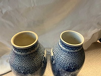 Flamand bleu blauw-witte faience vaas (2x) - afbeelding 8 van  11