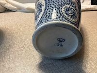 Flamand bleu blauw-witte faience vaas (2x) - afbeelding 10 van  11
