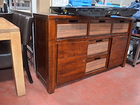 Flatscreen plasma tv samsung met afstandsbediening, houten kast laag model met 5 laden en 2 deuren afm. 150x45x90cm (18,21) - afbeelding 6 van  6