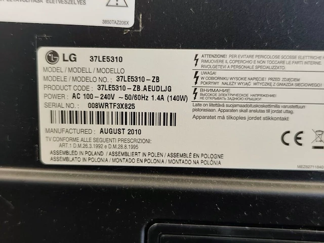 Flatscreen tv lg 37le310 met afstandsbediening (gebruikt en getest), dvd speler philips dvp520/00 met afstandsbediening (gebruikt en getest) - afbeelding 8 van  10