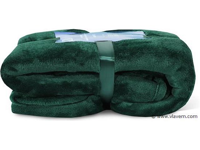 Fleecedeken 150x200cm groen - afbeelding 3 van  7