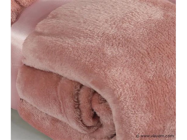 Fleecedeken 150x200cm oud roze - afbeelding 4 van  6