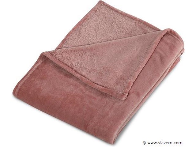 Fleecedeken 150x200cm oud roze - afbeelding 5 van  6