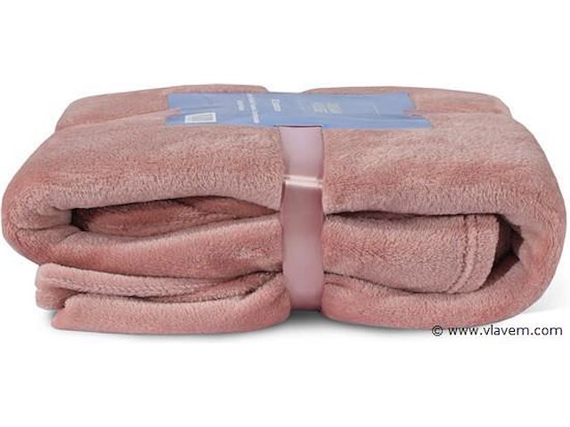 Fleecedeken 150x200cm oud roze - afbeelding 6 van  6