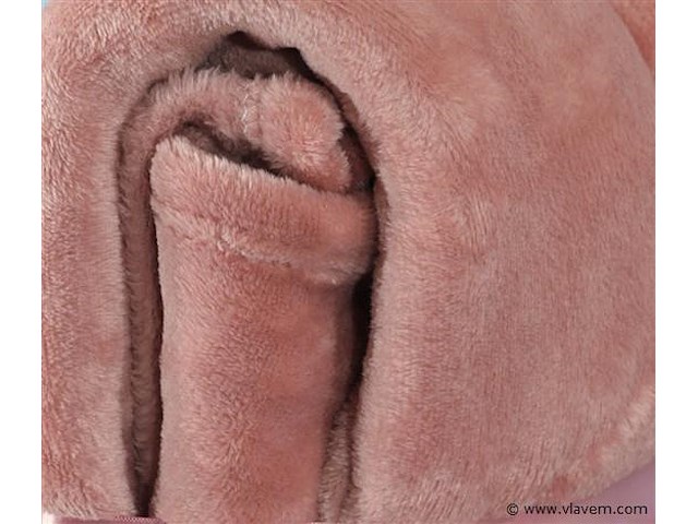 Fleecedeken 150x200cm oud roze - afbeelding 3 van  6